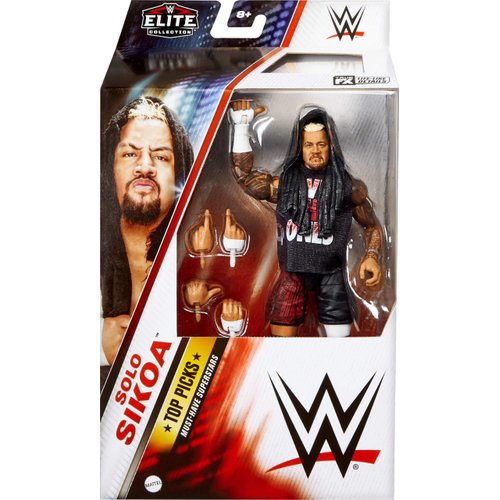 Mattel WWE Top Picks Elite Action Figure & Accessories Set, Solo Sikoa 6-inch Collectible with Swappable Hands, Ring Gear & 25 Articulation Points