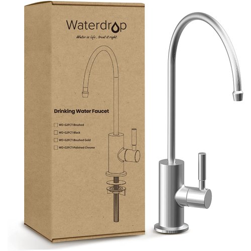 Waterdrop Filtered Water Faucet, Drinking Water Faucet, Reverse Osmosis Faucet, RO Faucet, RO Water Faucet, Water Filter Faucet for Kitchen Sink, Water Dispenser Faucet, Stainless Steel, Lead-Free