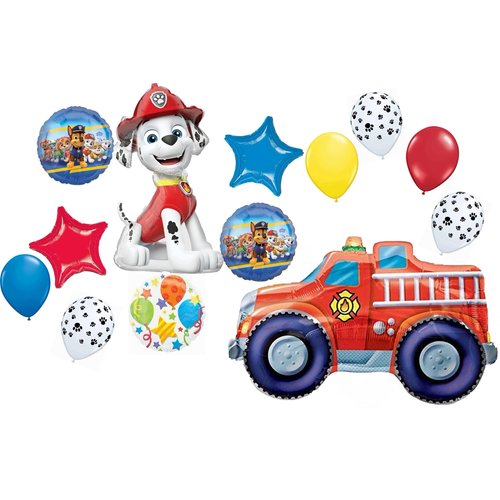 Anagram Paw Pups Marshall and Fire Truck Ladder Engine on Patrol Birthday Party Supplies Balloon Bouquet Decorations