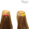 Parcelona French Angel Bow Red and Yellow Small 2” Celluloid Set of 2 Hair Clip Barrettes for Girls
