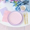 Jollity & Co Check It! Dinner Plates - The Classic Black Paper Plates - Pack of 8 Cake Plates Disposable - Checkered Pattern Party Plates for Baby Showers, Summer Parties, Birthday Decorations