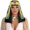 Cleopatra Headpiece Egyptian Headpiece for Women Egyptian Costume Accessories Beaded Headdress Cleopatra Costume Hat Cleopatra's Headdress Jewelry for Cosplay Party Carnival Halloween Gold Color