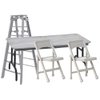 ULTIMATE Ladder, Table & Chairs Silver Playset for Wrestling Action Figures