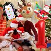 HADCKJA First Birthday Balloon Christmas Birthday Party Supplies Red Number 1 Reindeer Penguin Santa Claus Foil Balloon for Boy Girl Shower Decorations Birthday Party Decorations 4Pcs