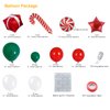 WECEPAR Christmas Balloon Garland Arch kit with Xmas Green Red White Candy Balloons Gift Box Balloons Red Star Balloons for Christmas Party Decorations