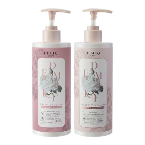 DEMIKI Clarifying Shampoo and Conditioner Set for Oily Hair – Refreshing & Balancing, Sulfate-Free, Paraben-Free, Dye-Free,Organic Ingredients, Reduces Grease & Adds Volume – 16oz Bottles