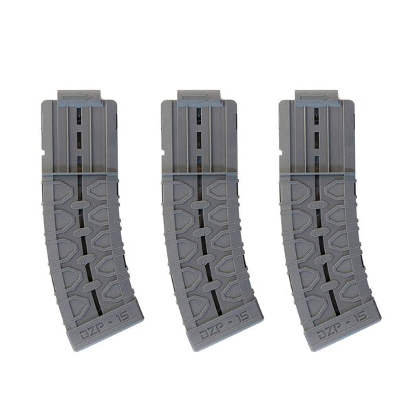 DART ZONE Pro-Series 3x15-Round Standard-Length Darts Magazine for Toy Foam Blasters & Guns – Compatible w. NERF Darts Gun Bullets & Pro Adventure Force Gun – For Foam Dart Gun & Soft Bullet Toy Gun