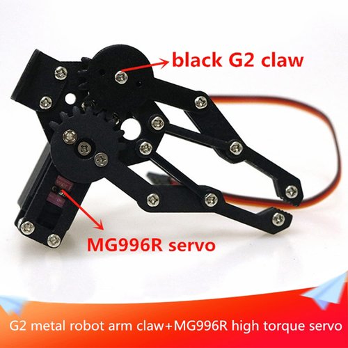 Swaytail Premium Metal Robot Mechanical Claw/Clamp Arm/Gripper with High Torque Servo, Robotics Part/Accessory Model for Arduino/Raspberry pi/Microbit to Clip/Carry, DIY AI ROS STEAM Education