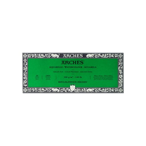 Arches Watercolor Paper Block, Cold Press, 3.9" x 9.8", 140 pound (1795056)