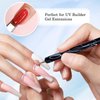 French Nail Brush, 2 Way French Gel Acrylic Nail Art Kolinsky Brush With Dotting Tool for Professional Manicure Cuticle Clean Up Nail Art Design, Wave Pattern Handle (NB125-#16, Black)