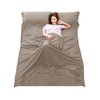 Sleeping Bag Liner Camping Travel Home Bed Sheet Lightweight Breathable Hotel Compact Sacks (Khaki, 63 * 82.7in)
