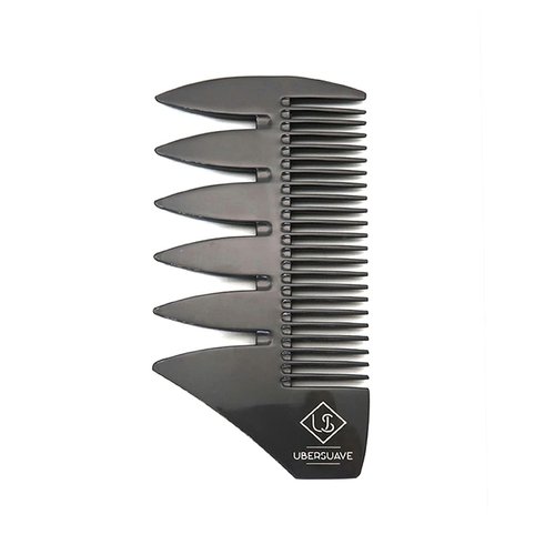 Ubersuave | Luxury Shuriken Metal Comb | Designed For Men's Hair Styling | Wet & Dry Hair | Destroys Tangles | Ideal For Hair, Beard, & Mustache | Crafted For Eternal Durability