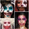 Halloween Tattoo Stickers 10PCS Clown Horror Mouth Tattoo Stickers Decal, Halloween Temporary Tattoos Face Body Makeup Decals Prank Props for Halloween Cosplay Party Decorations