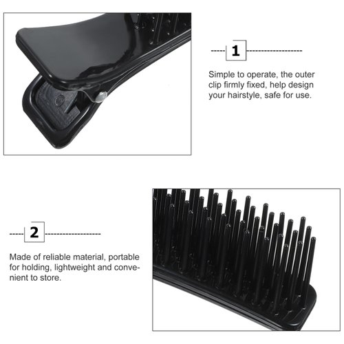 Beaupretty 3 Pieces Teasing Clip Combs Hair Combs Hairstylist Hair Clips Hair Coloring Styling Tools for Highlights Trimming Cutting Flat Iron Guide, Black