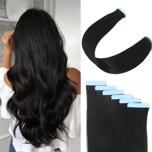 Tape in Hair Extensions 20 Inch Tape in Synthetic Hair Extensions 50 Gram Seamless Tape In Extension 20 Pcs Silky Straight Hair (#12,20 Inch Tape in Extension)