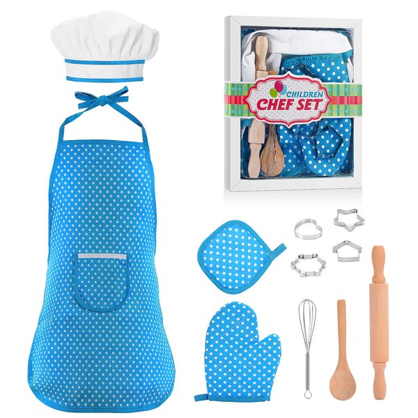 Gifts for 2-8 Year Old Girls Boys,Chef Costume Set Kids Apron for Girls Toddler Birthday Xmas Gifts for Kids Stocking Stuffer