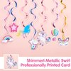 WERNNSAI Unicorn Hanging Swirls - 21PCS Rainbow Unicorn Birthday Decorations Ceiling Streamers for Girls Birthday Party Supplies Unicorn Theme Hanging Decor