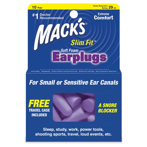 Macks Slim Fit Soft Foam Earplugs, 10 Pair (Pack of 3)