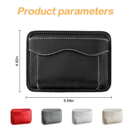 Osilly Car Seat Side Pocket Organizer, PU Leather Pen Phone Sunglasses Holder Tray Pouch Seat Gap Filler, Mini Storage Bag Car Interior Accessories for Auto Seat Door Window Console (Black)