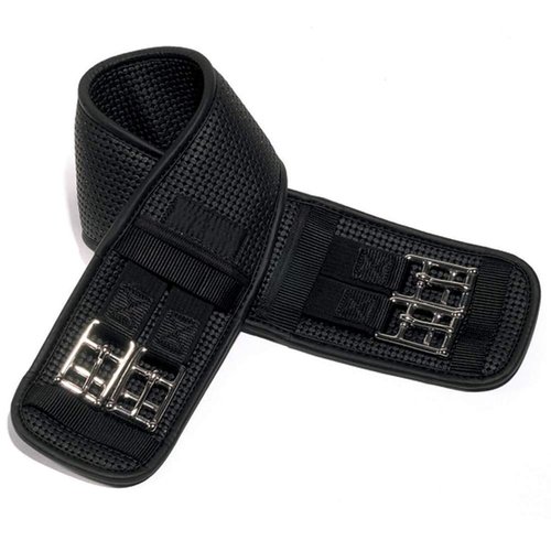 Ovation Ovsellerie Airform Chafeless Dressage Girth - Cushioned Textured Soft Horse Girth with Stainless Steel Hardware, Black, 26
