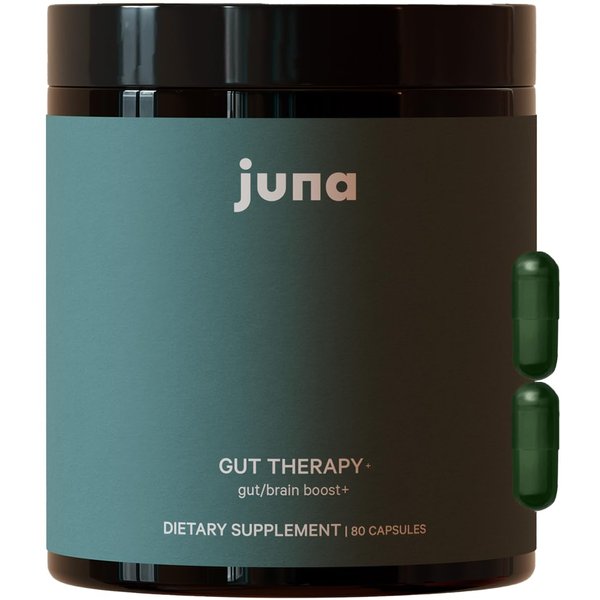 Juna Gut Therapy - Advanced Brain & Gut Health Support with Prebiotic & Probiotics - Improved Mood, Attention & Energy - Supports Memory, Focus & Mental Clarity - Fuel Cognitive Performance (80 Caps)