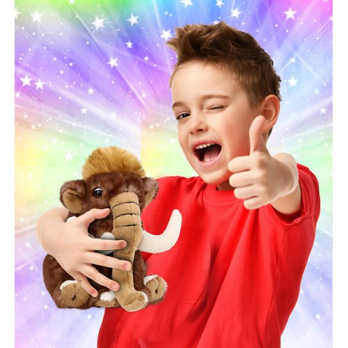 DolliBu Wild Mammoth Small Super Soft Stuffed Animal, Cute Realistic Stuffed Animals for Girls. Boys and Adults Animal Gifts, Kids Dinosaur Nursery Decor for Newborn - 10 Inch