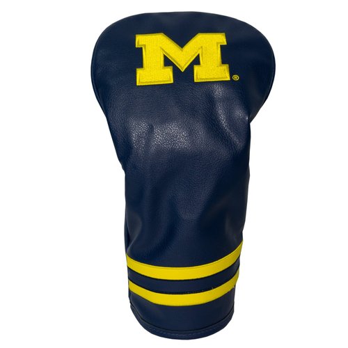 Team Golf NCAA Michigan Wolverines Vintage Driver Head Cover Vintage Driver Golf Club Headcover, Form Fitting Design, Retro Design & Superb Embroidery