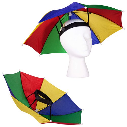 Windy City Novelties - Rainbow Umbrella Hat for Adults and Kids | for Summer Party Favors Hiking Camping Beach Wearables Sun Protection