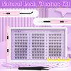 ALICE Natural Lash Extension Kit Lash Clusters Kit Wispy Cluster Eyelash Extension Kit with 135pcs Clear Band C Curl 10-14mm Eyelash Clusters Lash Glue Bond and Seal