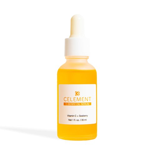 Celement C Berry Oil Serum with Vitamin C, Sea Buckthorn, Rosehip, Jojoba, Squalane - Reduces Hyperpigmentation, Age Spots, Scars, Fine Lines - Nail and Cuticle Treatment - Glowing Skin, 1 fl. oz