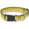 Buckle-Down 16-23" Measuring Tape Yellow/Black/Red Plastic Clip Collar, Wide Medium