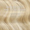 GOO GOO Clip in Hair Extensions Real Human Hair, 14inch 150g 9Pcs, 18A/613A Dark Blonde Highlighted Bleach Blonde, Remy Human Hair Extensions Clip ins for Women, Natural Human Hair