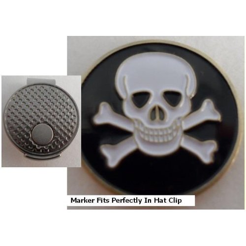 Crossbones Golf Ball Marker w/ Silver Hat Clip