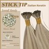 YoungSee I Tip Hair Extensions Human Hair Blonde Itip Human Hair Extensions Blonde with Dark Ash Blonde Highlights Blonde I Tips Real Hair Extensions 18 Inch 60 Strands 50g Pre Bonded Hair Extensions