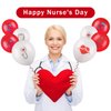 Skylety 40 Pieces Nurse Balloons 12 Inch Red and White Nursing Latex Balloons Nurse Balloons Nurse Party Decoration Supplies Nurse Graduation Decoration CNA Week Decoration