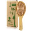 MRD Hair brush, Natural Bamboo Paddle Detangling Hairbrush, Massage Scalp Thick/Thin/Curly/Dry Hair For Women & Men