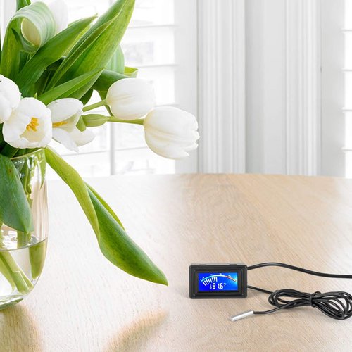 KEYNICE Digital Thermometer, Aquarium Thermometer, Digital Temperature Gauge, Temperature Monitor with Sensor, USB Power Supply, ℉ and ℃ Switchable, LCD Display, USB Thermometer Indoor Outdoor