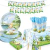 177pcs Blue Winnie Bear Baby Shower Pooh Party Supplies Decorations Oh Baby Plates and Napkins Tableware Set for Boys Girls Newborn Kids Cups Tablecloth Banner Birthday Decorations for 25 Guests