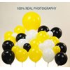 One Happy Dude Balloon Arch Garland Kit, 126Pcs 18" 12" 10" 5" Yellow Black Balloons with Checkered Foil Balloons for One Happy Dude Birthday Decorations Baby Shower Boys 1st Birthday Party Supplies