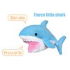 ICE KING BEAR Cute Blue Plush Shark Hand Puppet - Stuffed Animal Toy - 14 Inches Long