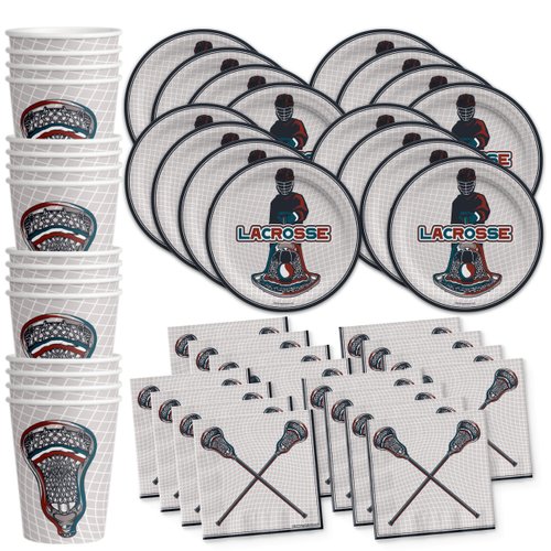 Lacrosse Birthday Party Supplies Set Plates Napkins Cups Tableware Kit for 16