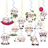 24 Pcs Sheep Hanging Decorations Sheep Hanging Swirls Ceiling Swirls Sheep Birthday Party Supplies for Sheep Party Decorations Farm Animals Hanging Decorations