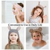 YISSION 4PCS Spa Headband cat/bear/Snail/Bunny Ears Head Band for Face Wash Makeup Skincare Facial Headband Elastic Hair Band Microfiber Headbands for Women Girls