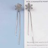 Sttiafay Vintage Crystal Snowflake Chain Earrings Cz Snowflake Stud Earrings Silver Long Chain Tassel Earrings Metal Snake Chain Drop Earrings Jewelry for Women