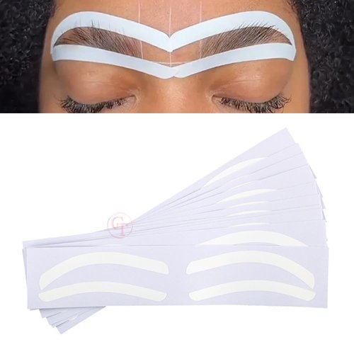 10pairs Type C Airbrush Eyebrow Stickers Eyebrow Auxiliary Sticker Disposable Microblading Eyebrow Stencil Shaping Sticker for Brow Shaping (White-Type C)