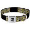 Dog Collar Seatbelt Buckle Swag Black Bling 9 to 15 Inches 1.0 Inch Wide