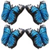 Deermon Blue Lovely 28 Inches Party Butterfly Balloon Kit, 4 Piece Aluminum Foil Mylar Helium Butterfly Balloons for Butterfly Themed Party, Wedding, Birthday, Baby Shower, Party Decoration Supplies