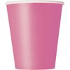 Hot Pink Solid Paper Cups Set - 9 oz (Pack of 8) - Elegant & Eco-Friendly Party Drinkware - Perfect for Birthdays, Showers, & Special Celebrations