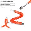 YIOYULEN Flexible Drill Bit Extension, 11.6inch Bendable Drill Bit Extension, Universal 1/4 Flexible Extension for Drill Adaptor Hex Set Orange (21 PCS)