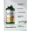 Horbaach Flaxseed Oil Softgel Capsules 3000mg | 300 Count | High Potency | with Omega 3 6 9 | Non-GMO, Gluten Free | Cold Pressed Flax Seed